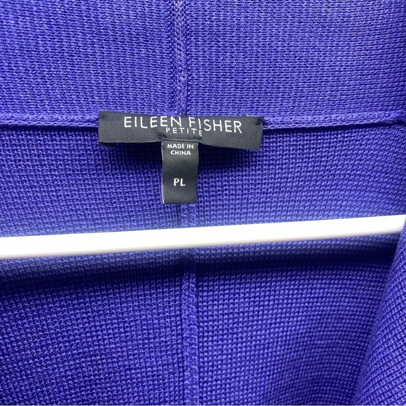 Eileen Fisher Silk Blend Open Front Cascade Knit Cardigan Purple Women's Large P - Picture 5 of 5